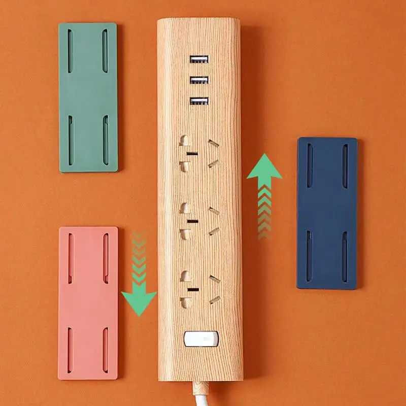 Self Adhesive Desktop Socket Fixer No Hole Plug-in Wall Socket Sticker Fixer High Bearing Bracket Stand For Power Strip WiFi