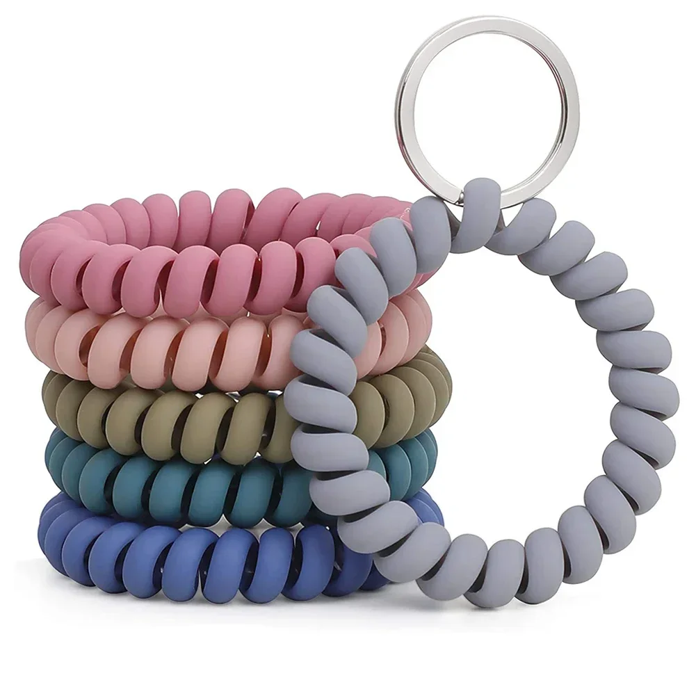 6pcs Stretchable Wristband Wristlet Keychain Wrist Key Chain Wristlet For Sauna Gym Reliable Wrist Key Holder Accessories