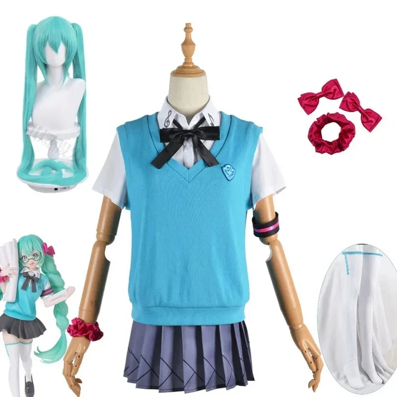 ミクコスプレ衣装アニメ-vocaloid-16-周年記念コスプレガールスクール-jk-制服セットアニメエキスポハロウィン衣装女性のための