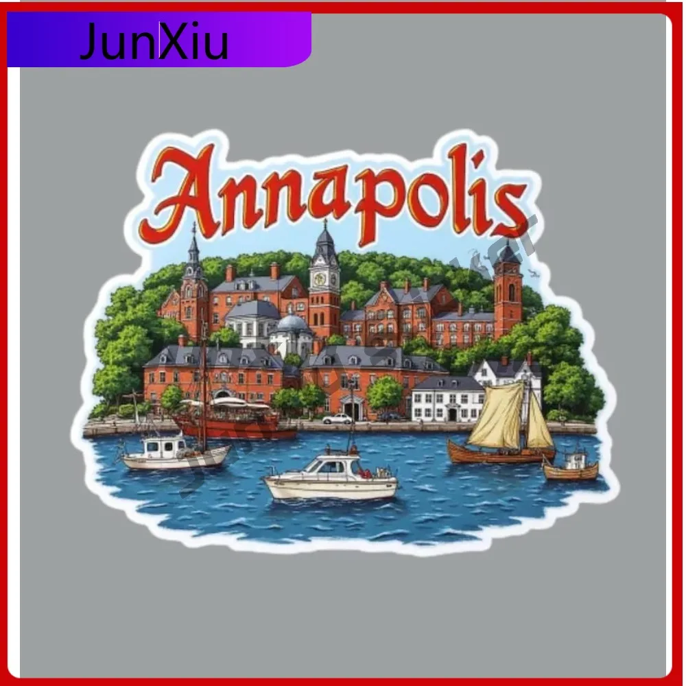 

Наклейка для путешествий Annapolis Maryland, автомобильные наклейки на заказ, Zx6r, аксессуары для аквариума для ноутбука, кемпера, Windowsv 125, багажник мотоцикла