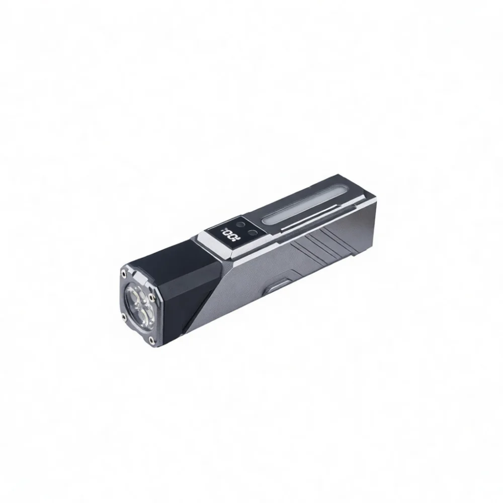 Multifunctional Mini LED Flashlight Magnetic Angle Torch Colorful Atmosphere Light Digital Power Display Rechargeable Search