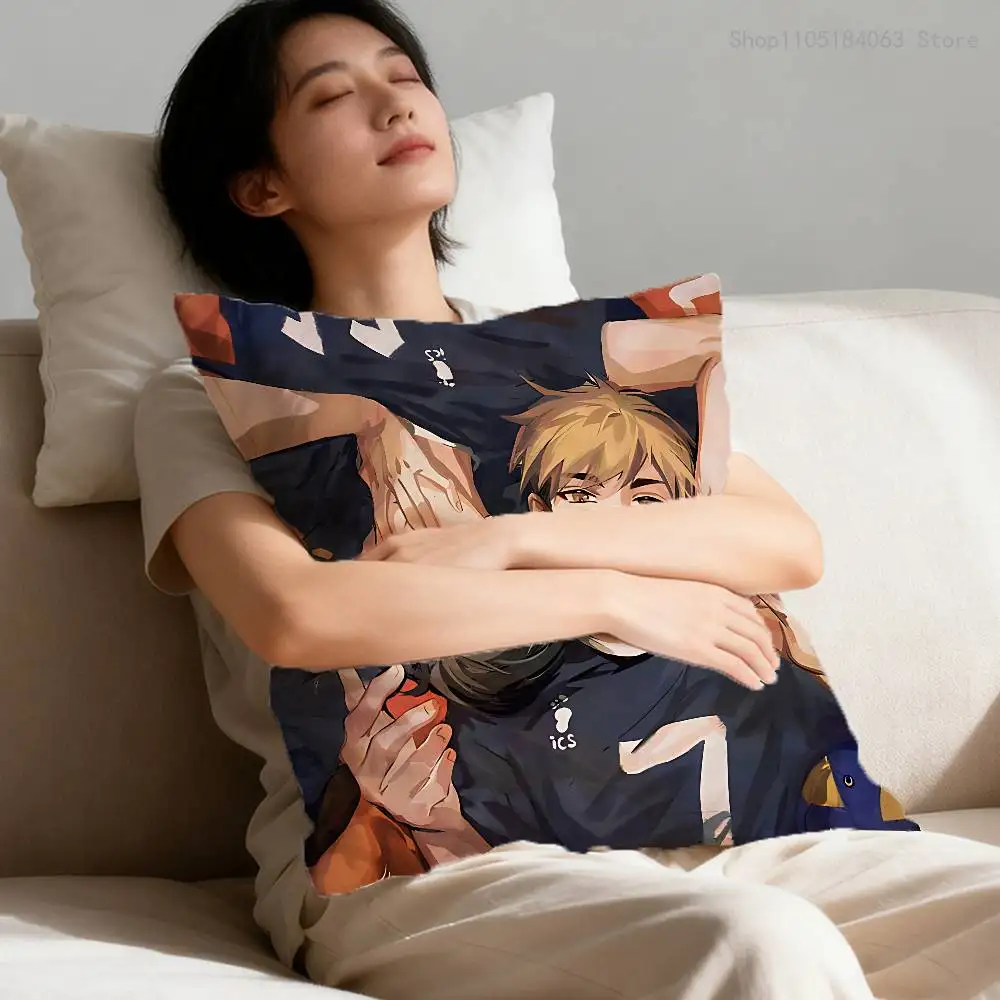 Osamu Atsumu Miya Twins H-HaikyuuES Pillow Case For Sofa Decor Car Office Room Printing Cushion Cover Decorations and Protector