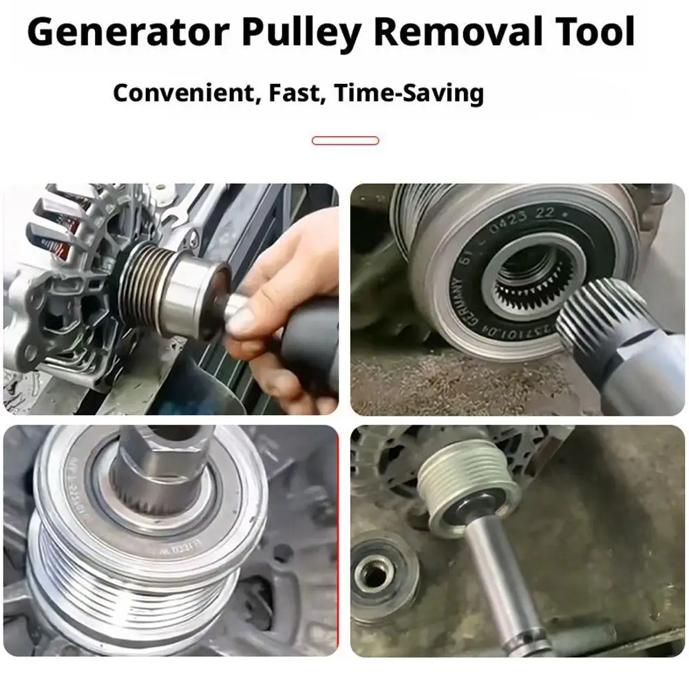 

Car Alternator 33 Teeth Clutch Free Wheel Pulley Removal Tool Black For V-belt Pulley Automotive Accessories ﻿