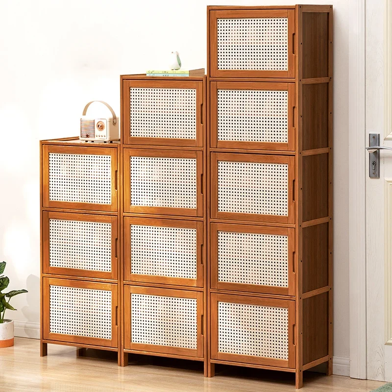 Organizer Shelf Entryway Shoe Rack Multi Layer Small Household Minimalist Bamboo Shoe Cabinets Narrow Armario Zapatero Furniture