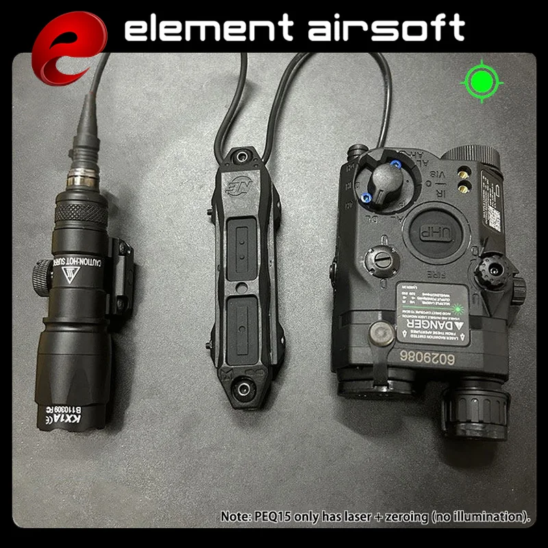 

Тактический комплект Element PEQ-15 PEQ15 с батареями, фонариками M300A M600C, красным/зеленым лазером и двойным выносным выключателем на хвостовом фонаре