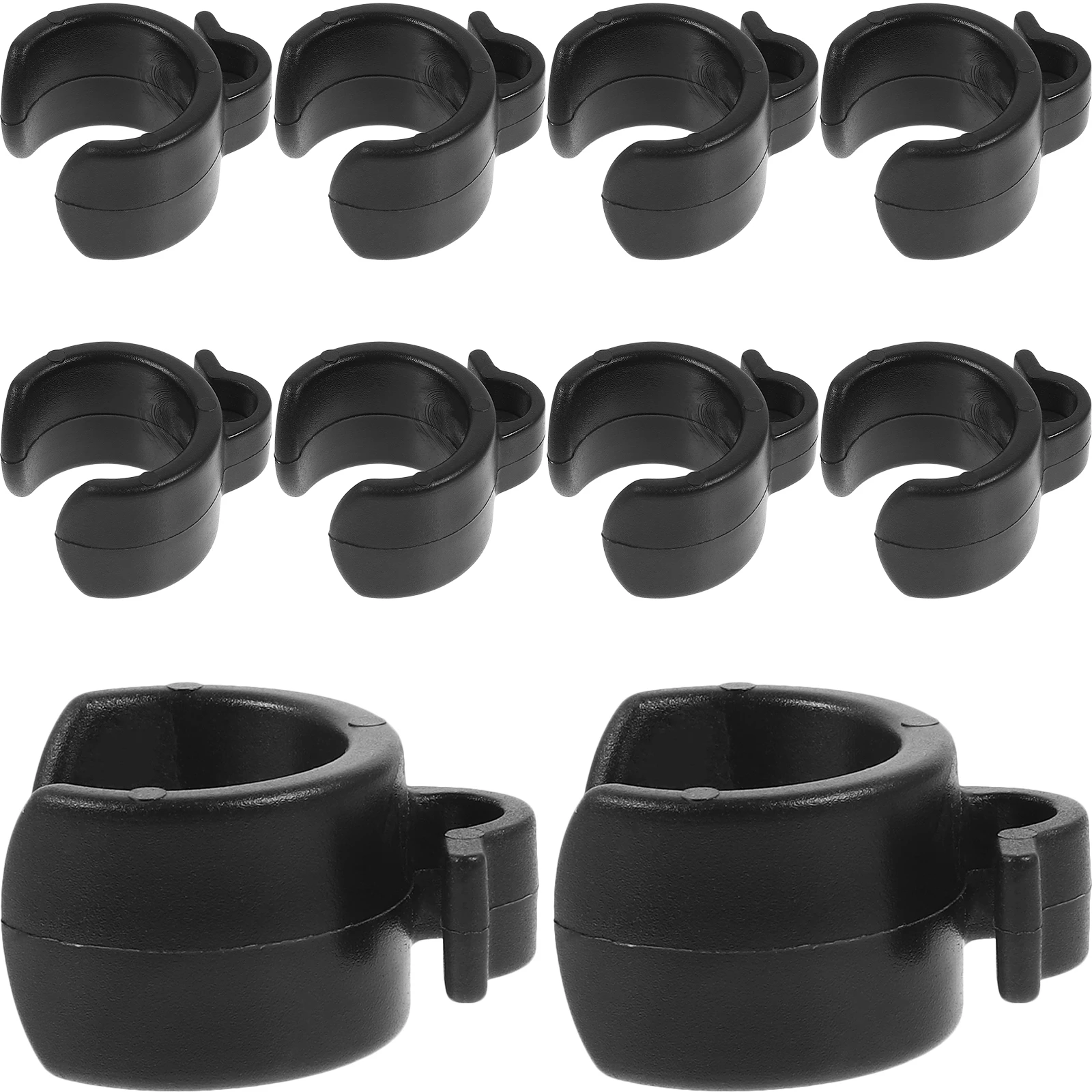 

20pcs Cable for Mic Stand 25mm Tube Black Plastic Phone Stand Cable Holder Clamp Holder Live Streaming Tripod Accessories