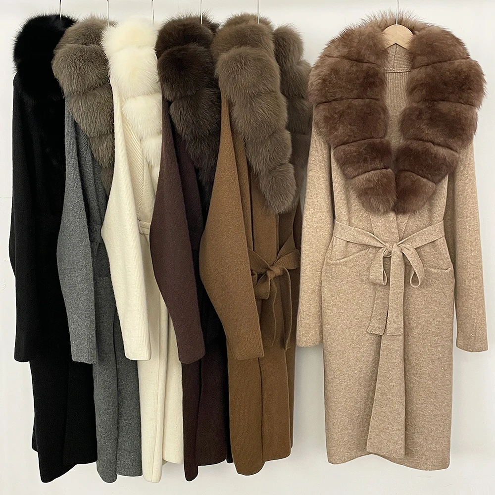 

Women's Sweater Maje Woman Clothing Take Ladies Winter Sweaters and Sweaters Knitwear Cardigans Real Fur Coat Long Sleeve Knit