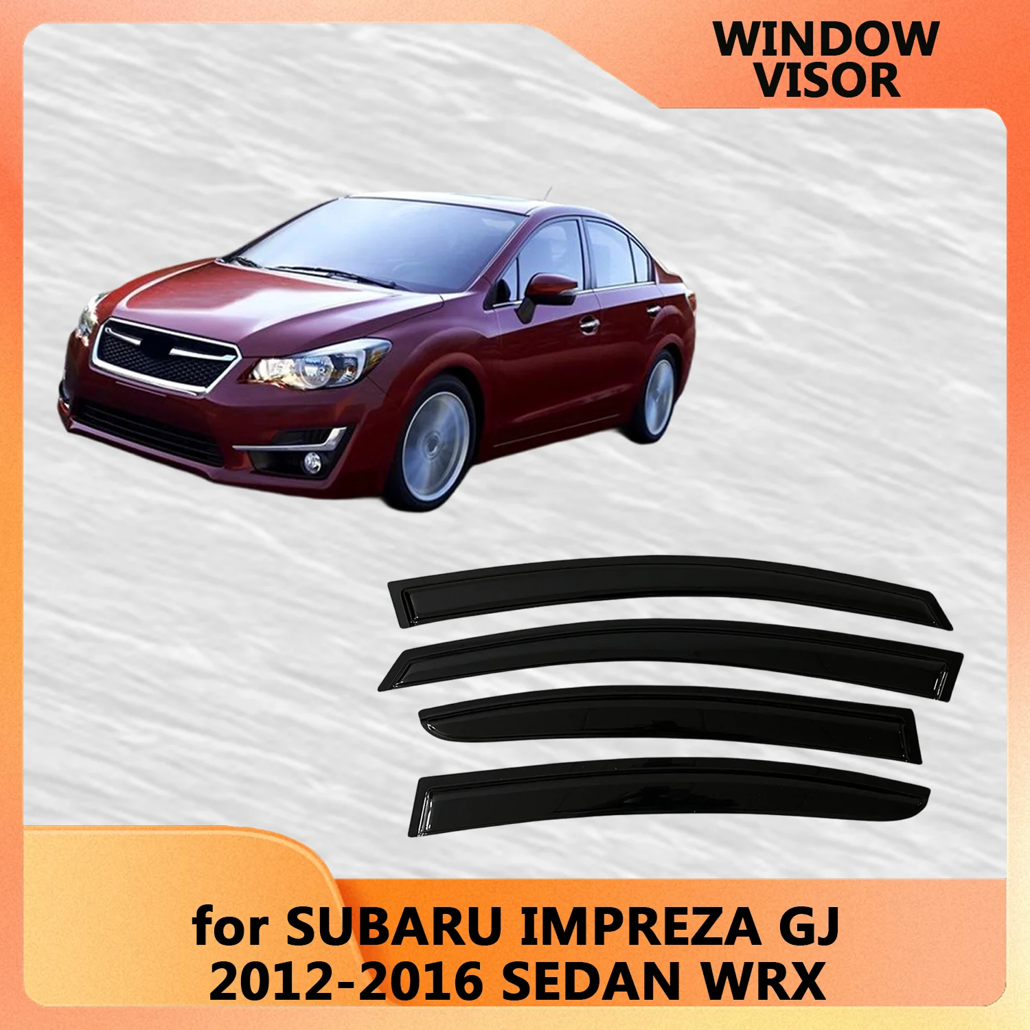 

Window Visor for Subaru Impreza sedan 2012 2013 2014 2015 2016 Wind Deflectors Rain Guards Door Visor Vent Shades Ventvisor