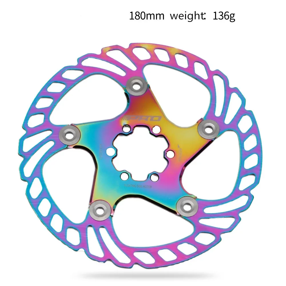 IIIPRO Mountain bike thickened floating rotor 140mm 160mm 180mm 203mm road bike strong cooling disc brake rotors rainbow MTB