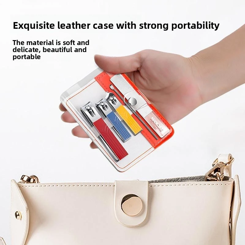 5Pcs Clear Foldable Manicure Set, German Stylish Portable Nail Clipper Kit Travel Pedicure Grooming Beauty Tools