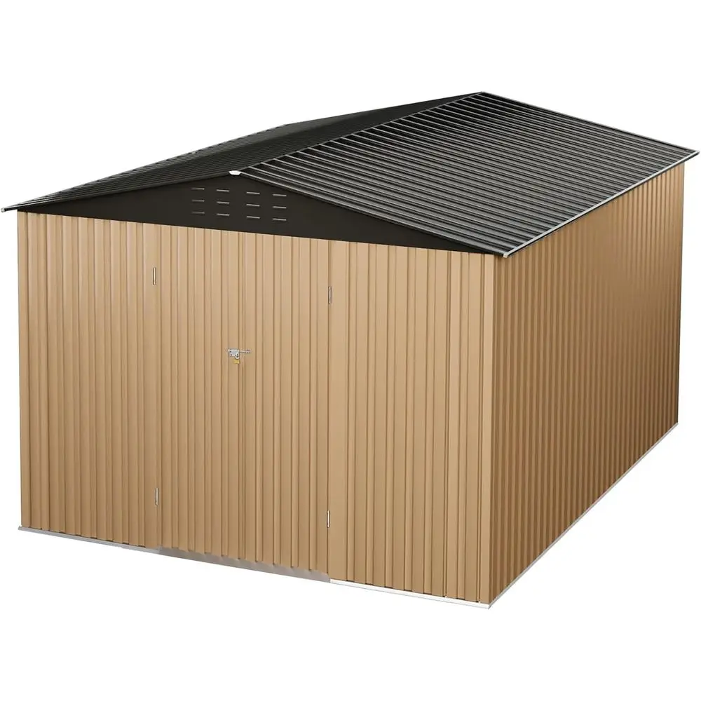 

Прочный металлический сарай 8x12 для улицы с запираемой дверью для хранения садового инвентаря и принадлежностей для газона