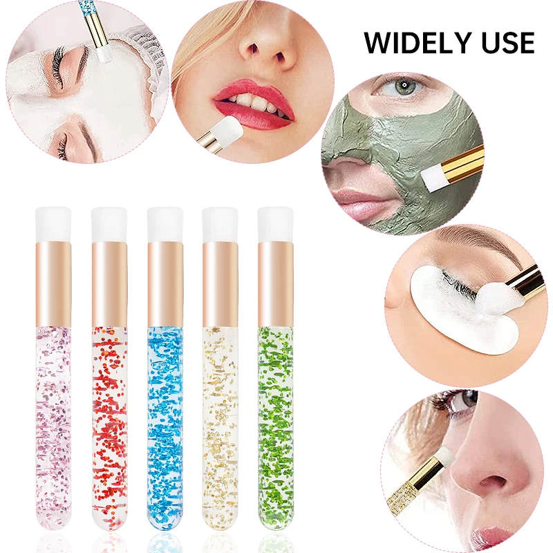 5pcs 92mm Eyelash Cleaning Brush Lash Extension Applicator Crystal Microbrush Eyebrow Lashes Wash Shampoo Clean Makeup Brush