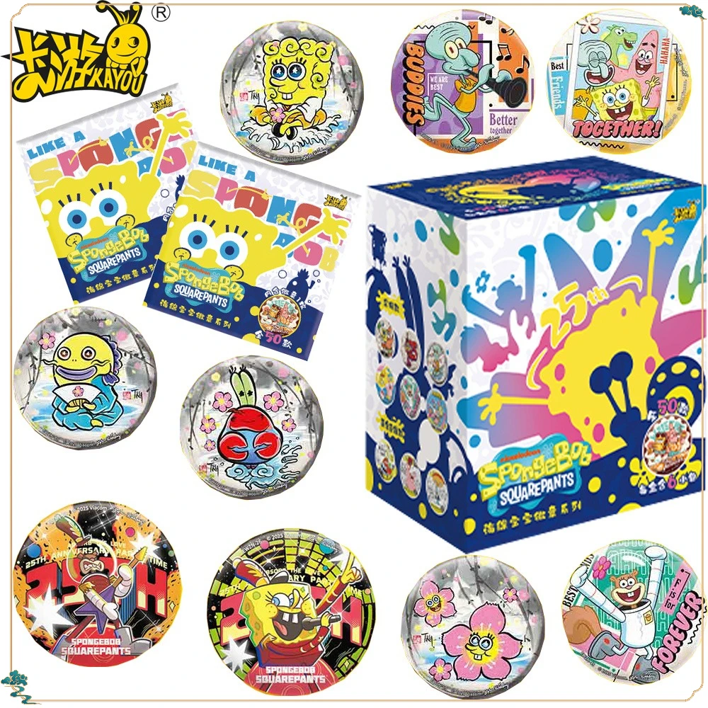 

New KAYOU Original SpongeBob SquarePants Anime Characters Badge Cute Cartoon Practical Brooch for Decorative Accessories Gifts