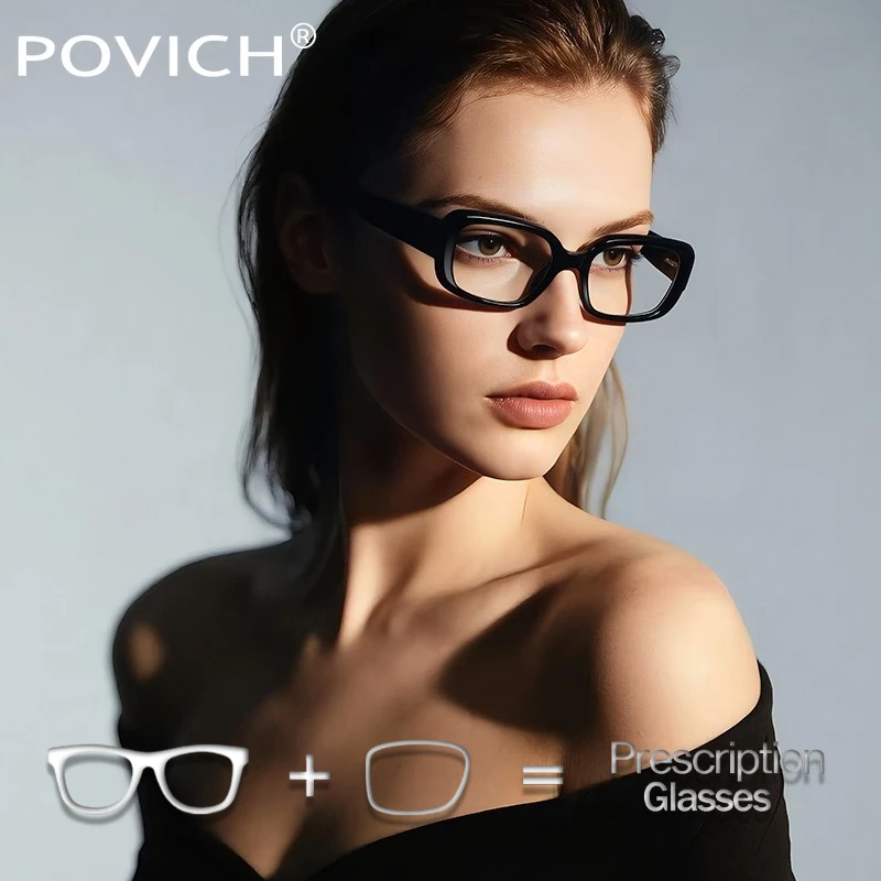 

Povic Designer Rectangle Prescription Glasses for Women Eyeglasses Myopia/Hyperopia/Progressive/Anti Blue Light Optical Eyewear