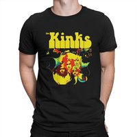 Rock The Kinks Band Main Members T Shirt Men's  Pure Cotton Casual T-Shirt Round Neck The Kinks  Sleeve Clothes New Arrival