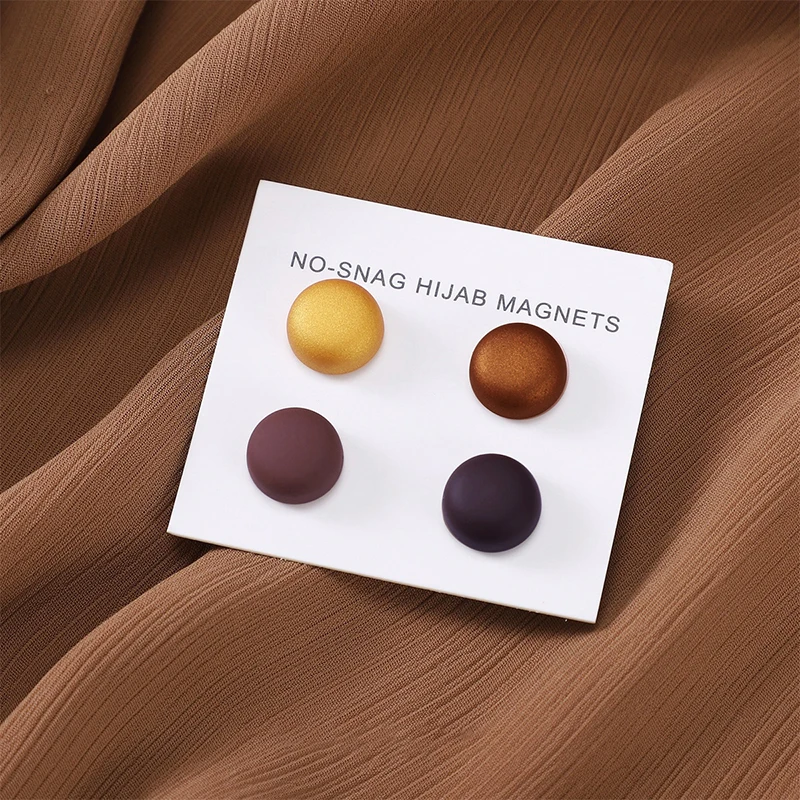 Mode 4 stks/zak Magneet Hijab Sjaal Broches Pins Voor Vrouw Versierd Accessoires Moslim Dames Snoep Kleuren Magneten
