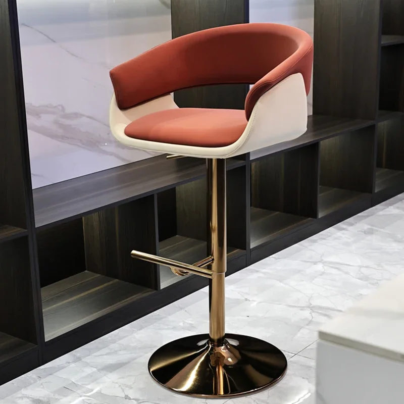 Quality Leather Bar Chairs Nordic Brown Trendy Modern Design Bar Chairs Living Room Swivel Taburete Cocina House Accessories - Image 6