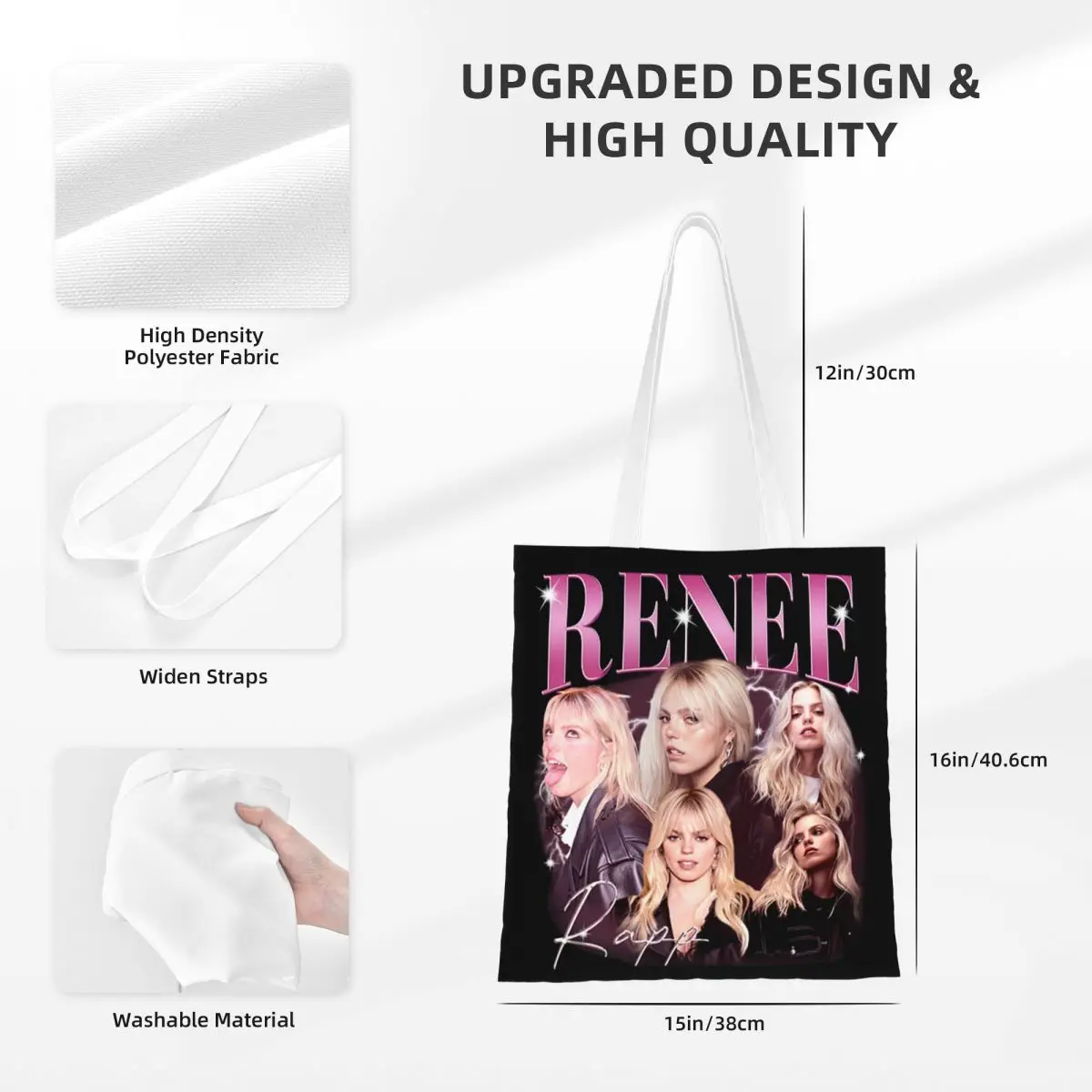 Unisex Limited Renee Rapp Tour 2024 Tote Bags Canvas Vintage Bootleg Inspired Shopping Bag for Girl Handbags