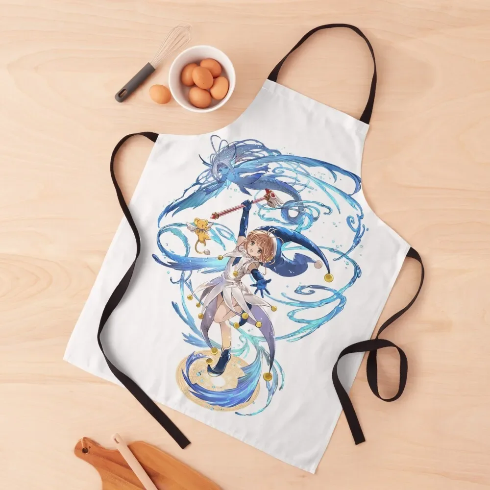 

Sakura and the Watery card Sticker Apron Things For The Kitchen nail tech supplies christmas kitchen cloths Kitchenware Apron