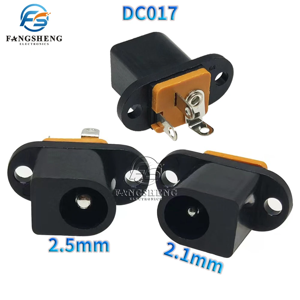 10/100Pcs DC012 DC Power Jack Socket Connector DC017 5.5*2.1mm 5.5X2.5MM Socket 180 feet Vertical