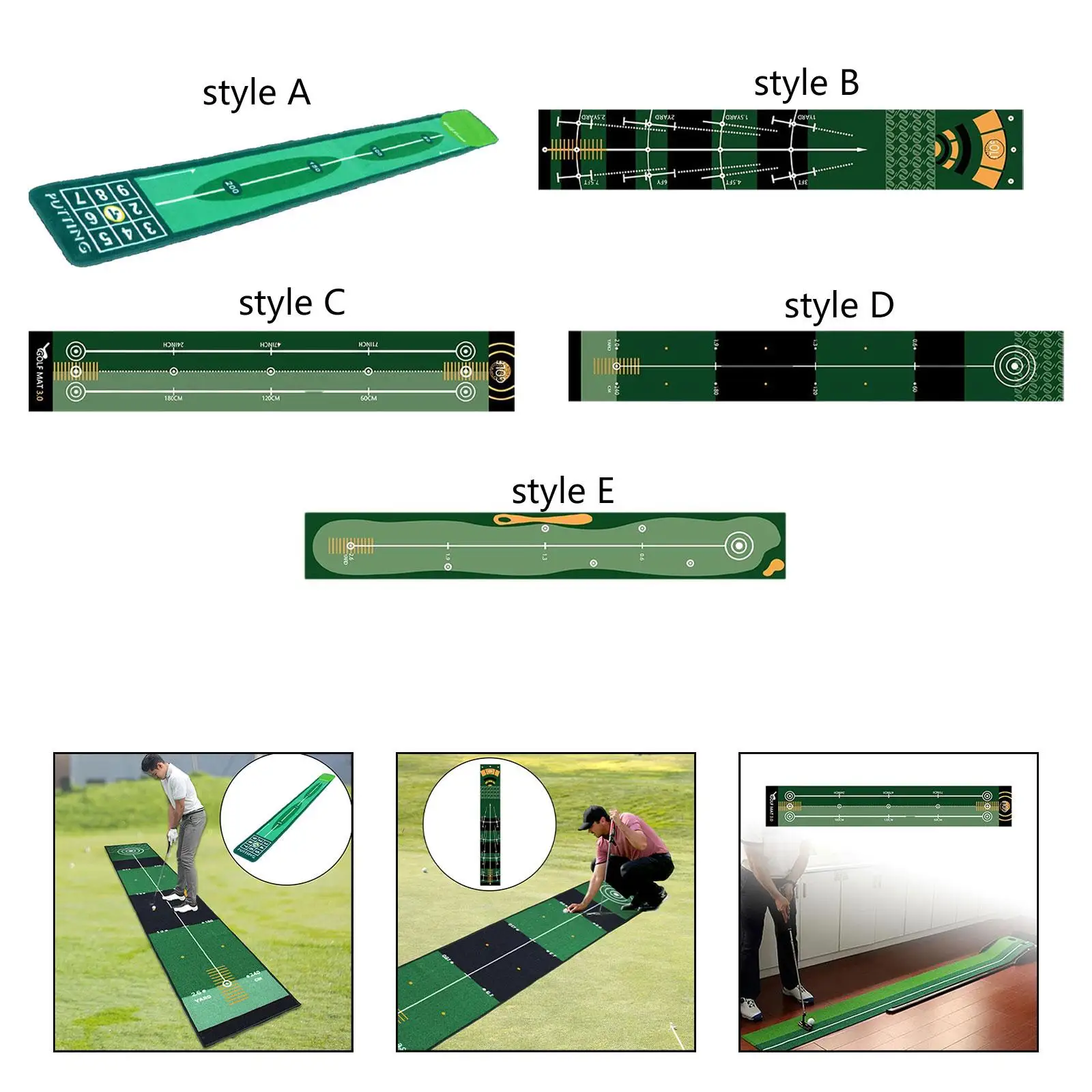 Golf-Putting-Matte, Golfzubehör, Putter-Trainer für Garten, Büro, Zuhause