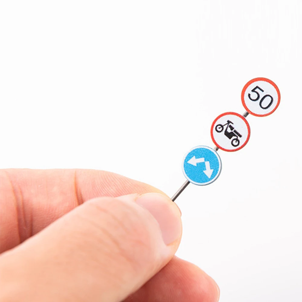 6 sztuk/zestaw 1:87 1:100 1:150 Skala HO Znaki Drogowe Uliczne Do Dekoracji Tortów Lub Do Budowy Modeli i Akcesoriów