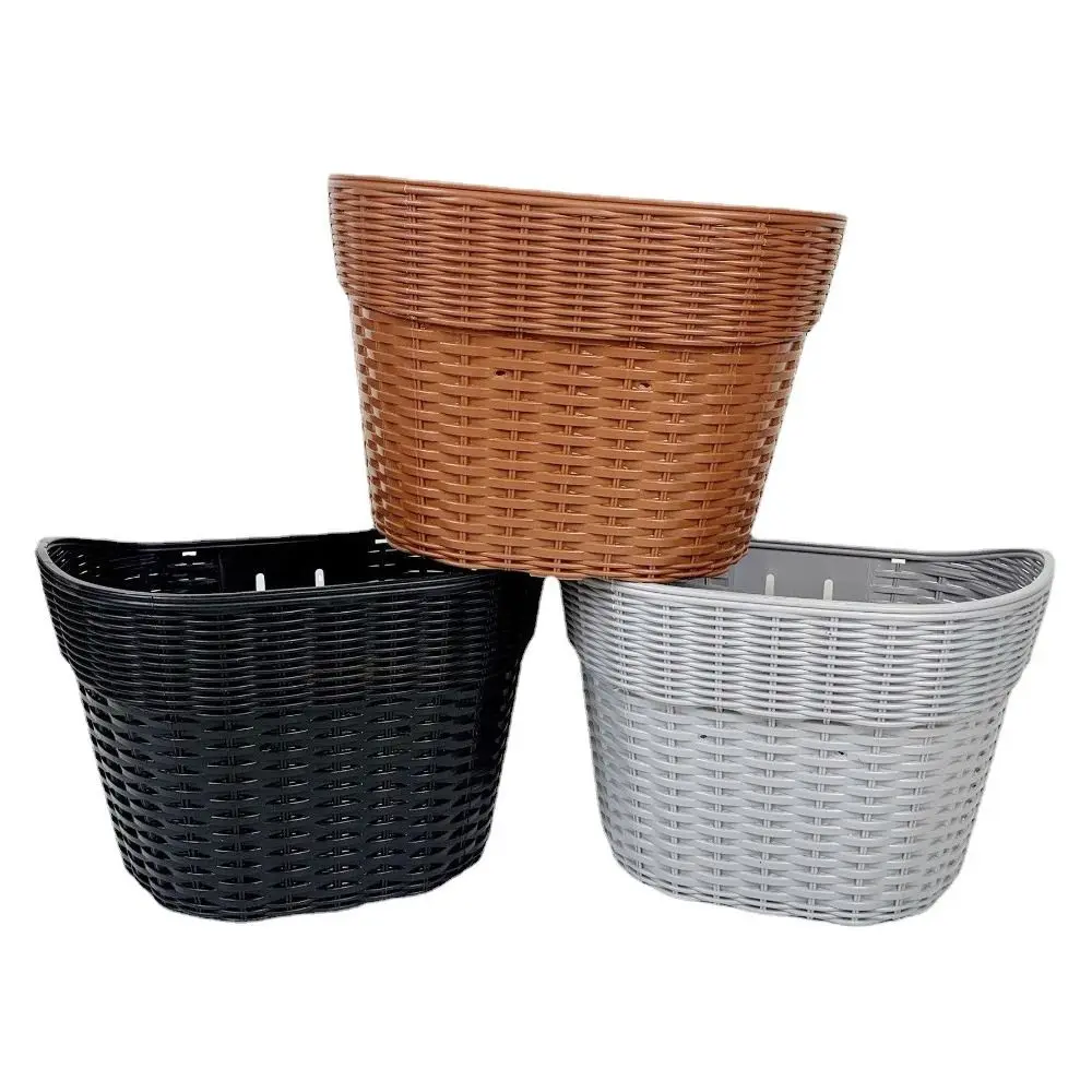 Plastic Electric Bike Basket 3 Colors Rainproof D-shaped Baskets Waterproof 2 Styles Bicycle Wicker Cycling Accessories