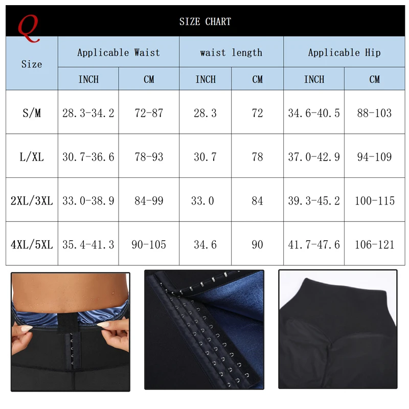 Qtree Body Shaper Hot Thermo Sauna Pants Men Sweat Waist Trainer Leggings Slimming Weight Loss Workout Compression Shapewear