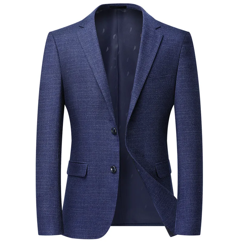 

Lansboter Dark Blue Men Jacket Spring And Autumn New Casual Suit Korean Fashion Sheet Western Mens Slim Fit Suit Coat