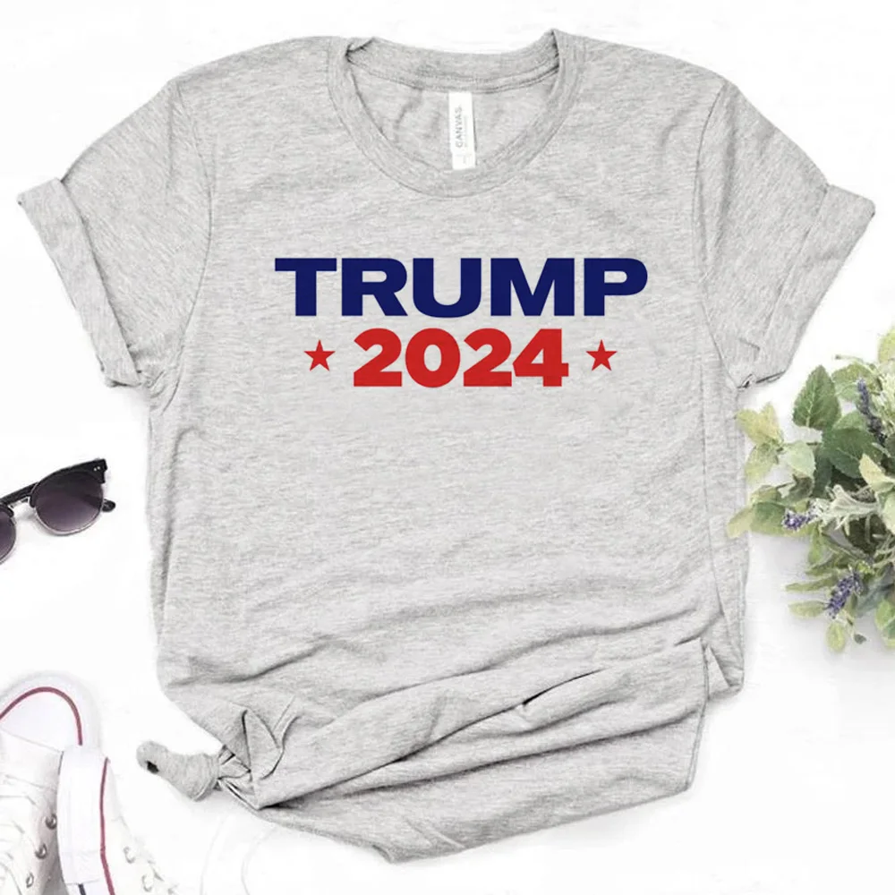 Trump 2024 Tee women summer anime Tee girl streetwear clothes