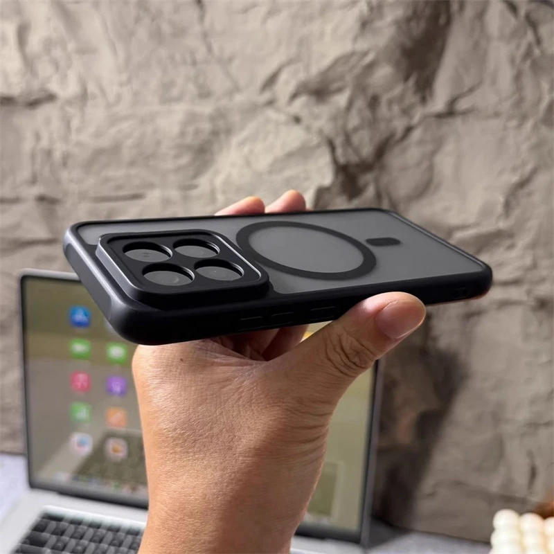 حافظة مغناطيسية MagSafe شفافة غير لامعة لهاتف Xiaomi 15 14 T Pro 5G 17 Pro Max من الأكريليك الصلب غطاء خلفي مضاد للصدمات #6