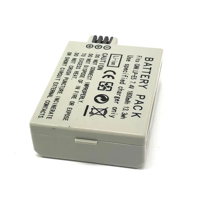 بطارية 7.4 فولت 1800 مللي أمبير في الساعة LP-E5 LPE5 مع شاحن USB من النوع C لكاميرات كانون EOS 450D 500D 1000D 2000D KISS F X2 X3 XS