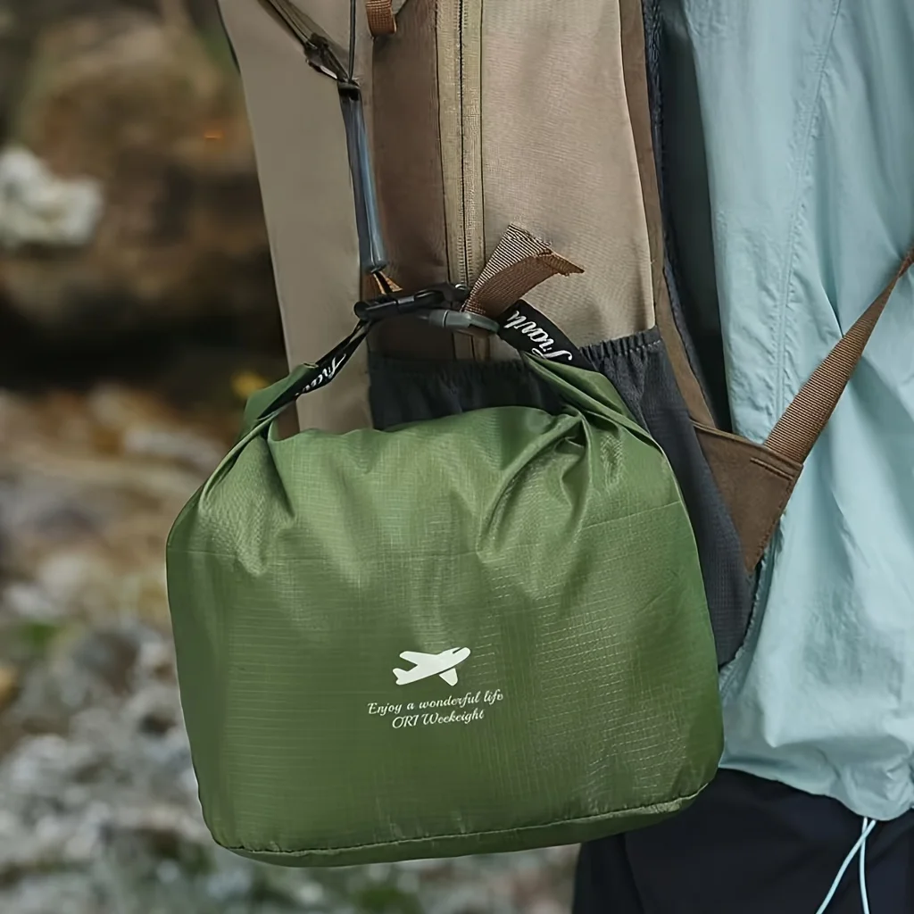 Two Pieces Ultra Light Foldable Storage Bag Waterproof Large Capacity For Outdoor Camping Hiking Swimming Travel Organizer