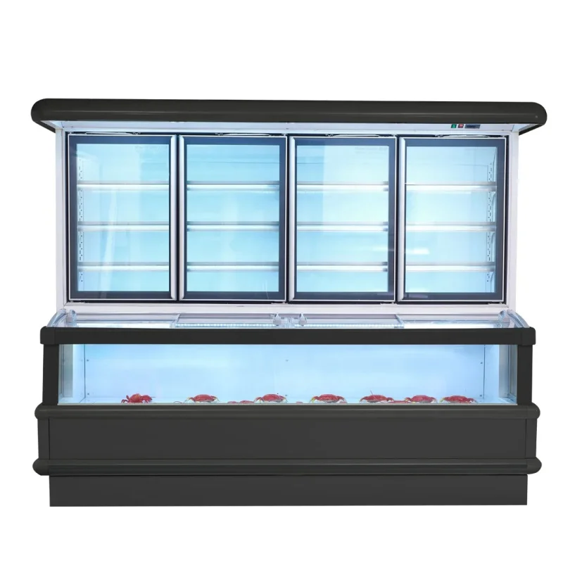 custom.Supermarket Equipment Deep Freezer Used Commercial Refrigerators Sale Gondola Rack