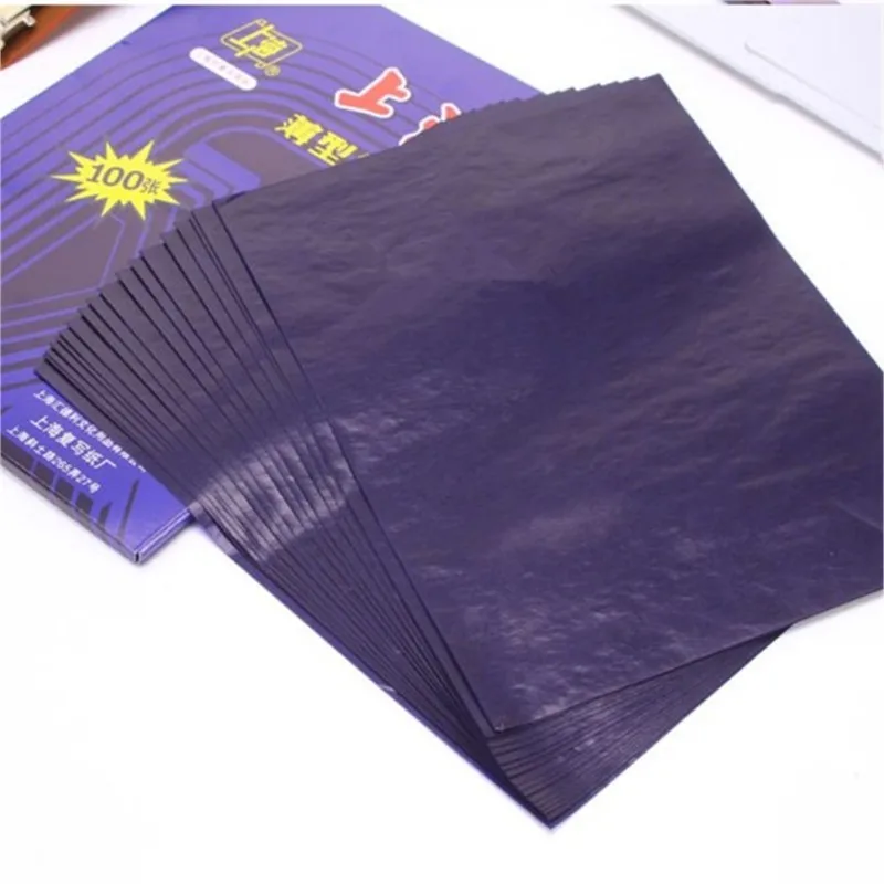 

100pcs/box A4 16K Blue Carbon Stencil Transfer Paper Double Sided Hand Pro Copier Tracing Hectograph Repro 18.5x25.5cm