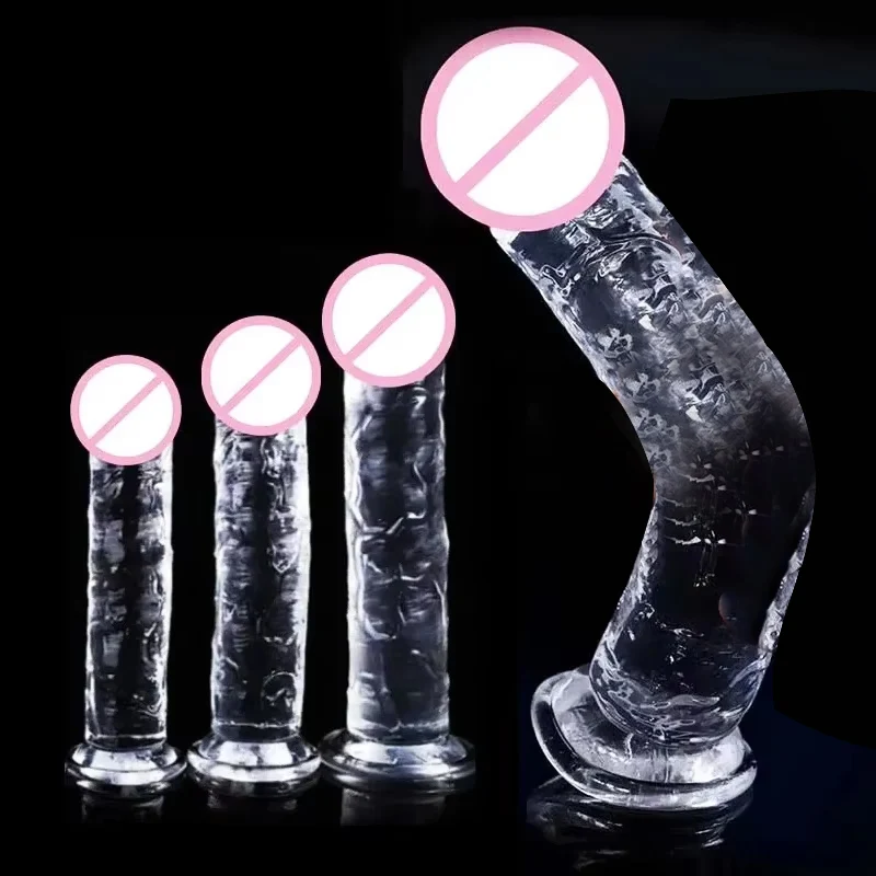 Transparent Soft Jelly Dildo Realistic Fake Dick Penis Suction Cup Dildo Realistic Sex Toys For Lesbian Women Female Masturbator