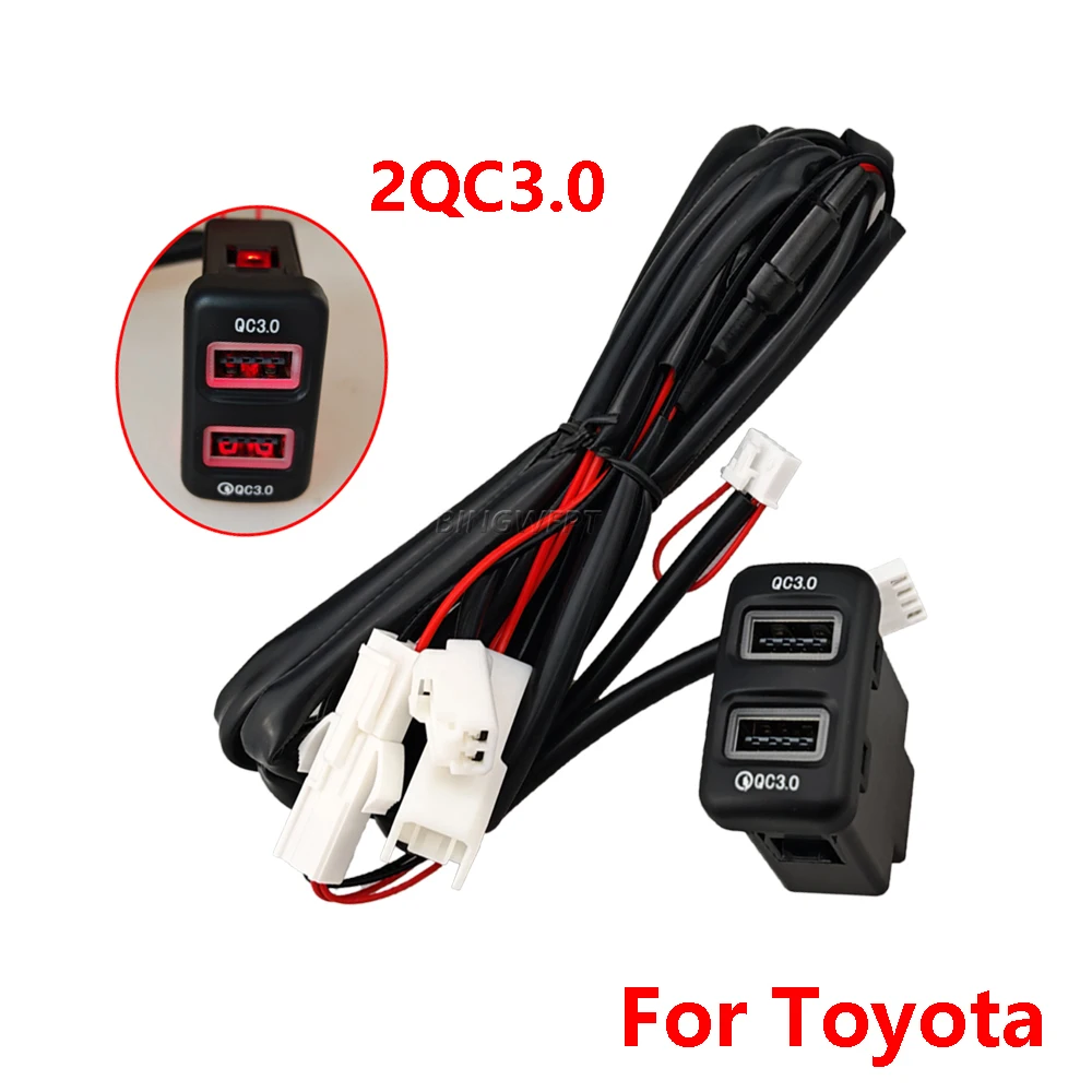 Dual USB Fast Charging Car Power Adapter Embedded Charger Socket For Toyota Highlander 2001 2002 2003 2004 2005 2006 2007 view 6