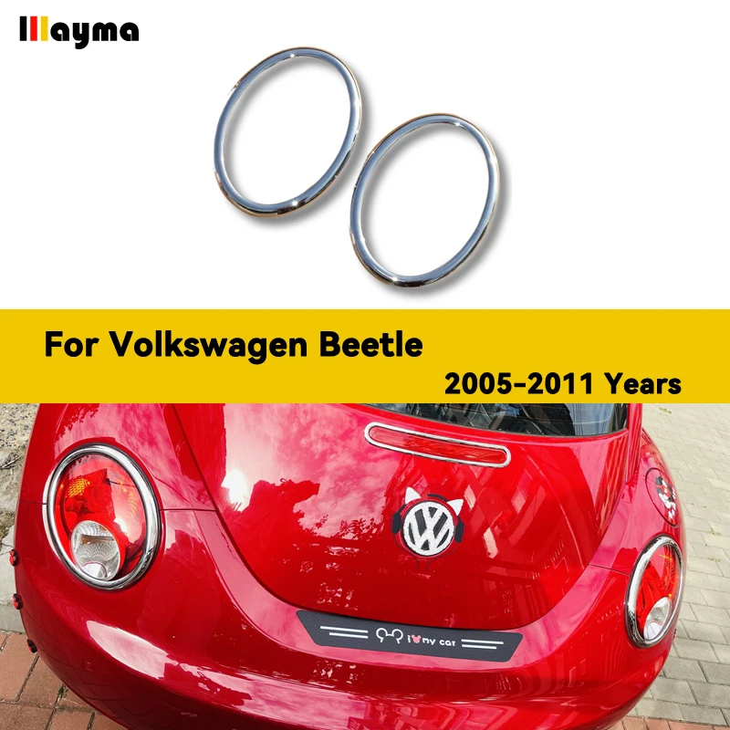 

Auto Rear Lgihts Plating Outside Cover for VW Beetle 2005 - 2011 Back Lamp Decorative Sticker Car Accessories