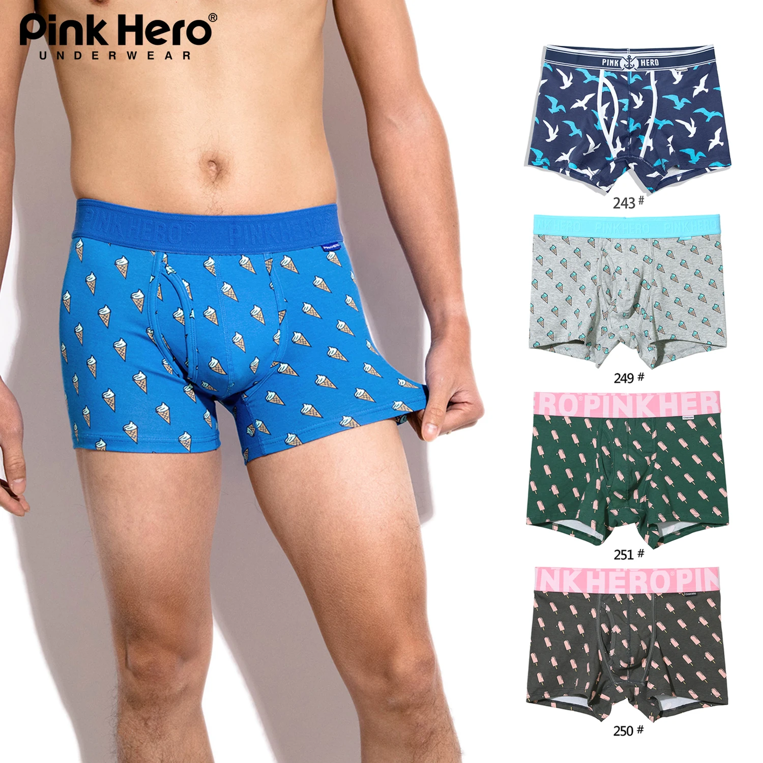 PINKHERO Print-B Stylish Fun Patterns Male Underpants For Men, Comfy And Soft Cotton Underwear Boxer Briefs And Men\'s Panties