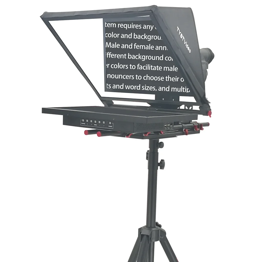 Teleprompter de transmissão para notícias de discurso de vídeo Entrevista ao vivo Teleprompter grande de 24 polegadas