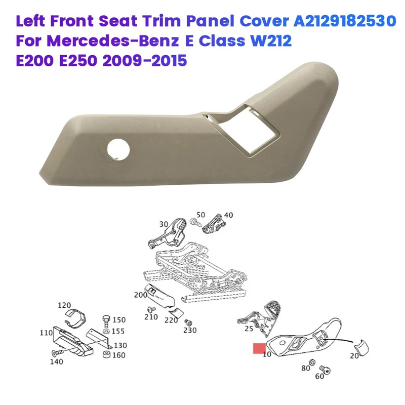 

Крышка передней отделки левого сиденья A2129182530 для Mercedes E G CLS-Class W212 E200 E250 G500 CLS220 LHD Внешняя защита сиденья