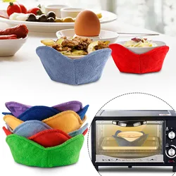 Polyester & Sponge Bowl Snuggies, Microwave Bowl Cozy Safe Hot Bowl Holder Heat Resistant Bowl Cozies for Soup Rice Pasta Bowls
