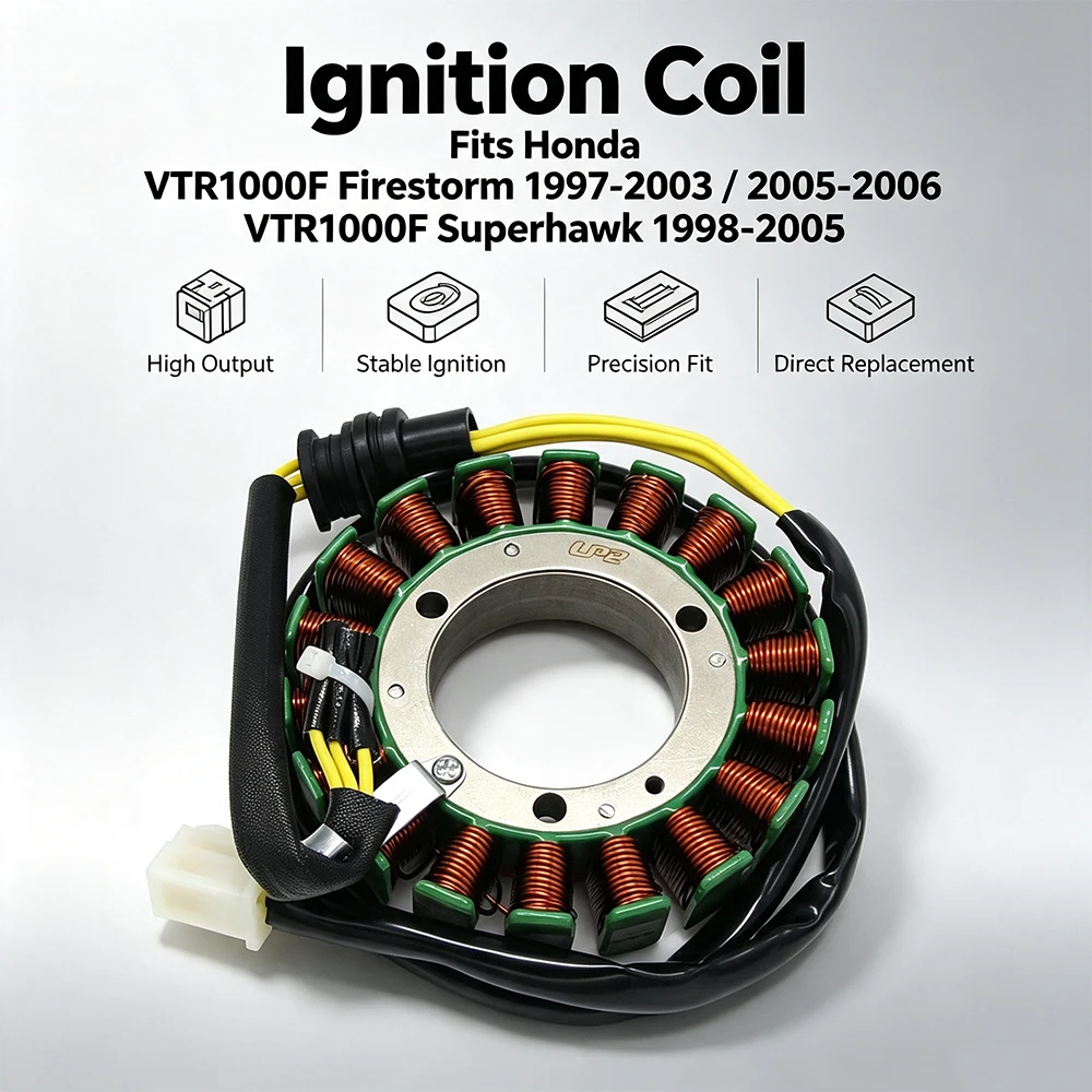 Motorcycle Generator Stator Coil for Honda VTR1000F Superhawk 1998-2005 VTR 1000 F Firestorm 1997-2003/2005-2006 31120-MBB-641