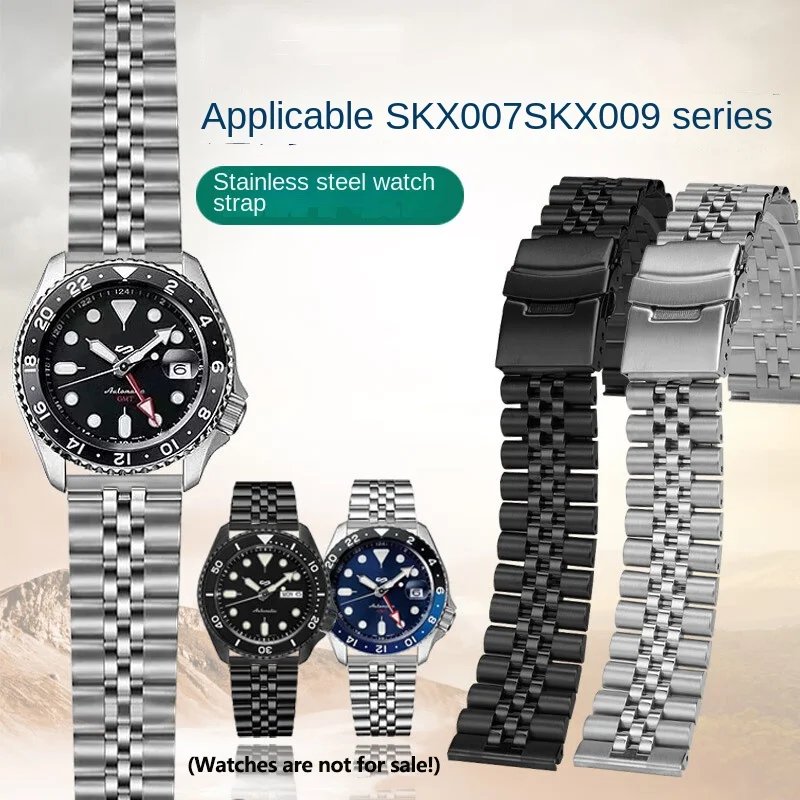 

18 19 20 22MM Universal Stainless Steel Strap for Seiko No.5 Water Ghost SRPD63K1 SKX007 009 Metal Quick Release watchband