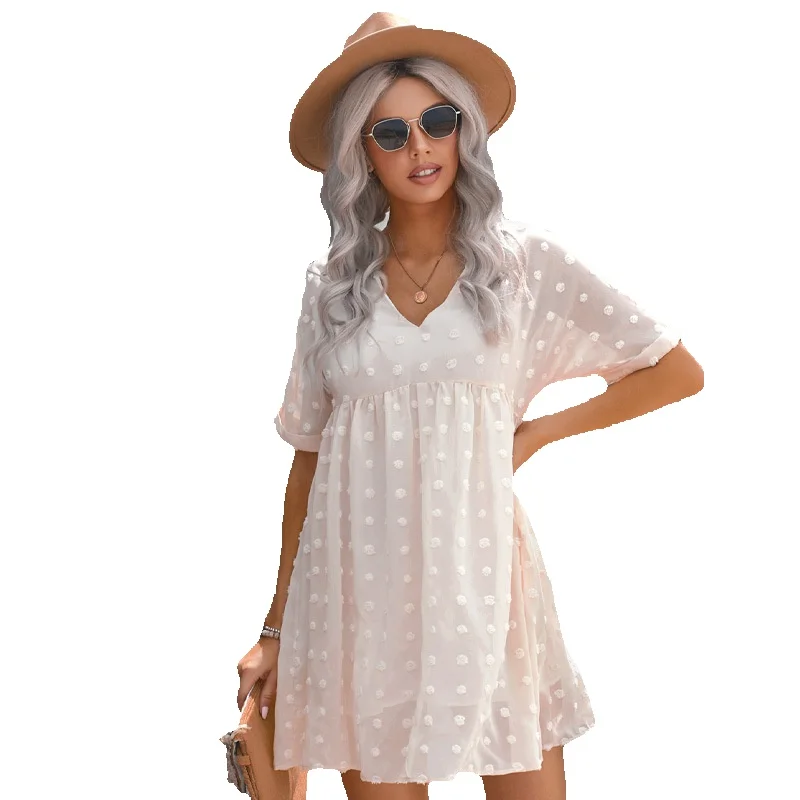 

Платье женское плюшевое с высокой талией, белое платье с V-образным вырезом, до колена, Элегантное Длинное