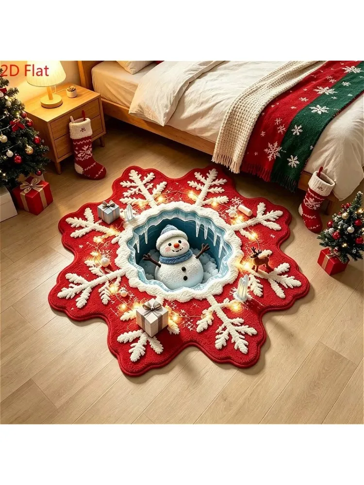 VIKAMA special-shaped Santa Claus American living room decorative carpet non-slip imitation cashmere foot pad