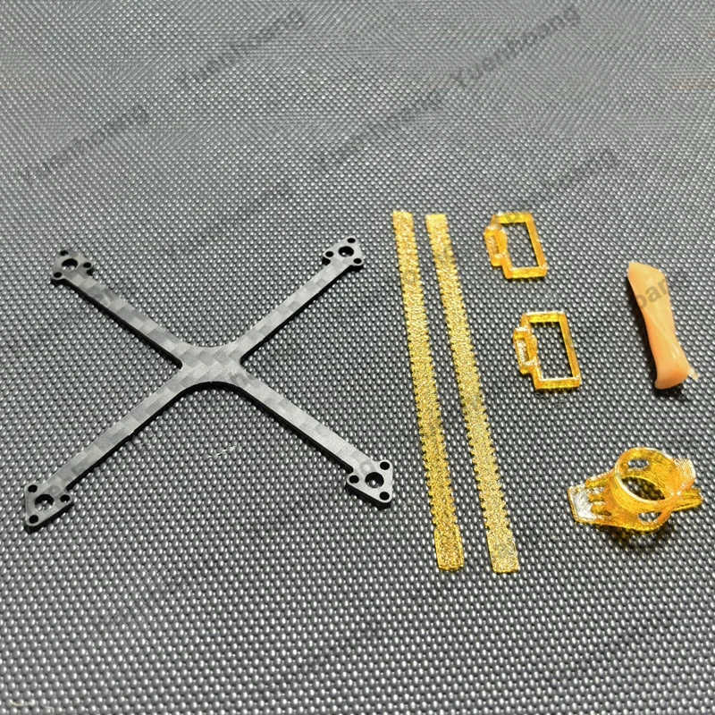 1Set Top‑mount Battery Layout DIY Mod Parts For BetaFPV Air75 FPV Drone 1mm Thickness Carbon Plate/Securing Strap /Lens Guard