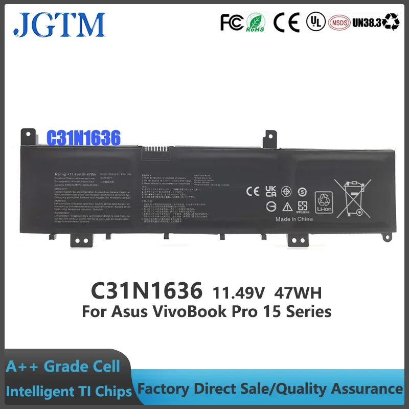 JGTM C31N1636 Substituição Da Bateria Do Portátil para Asus VivoBook Pro 15 N580V N580VD N580VN N580GD NX580V NX580VD NX580GD X580V X580VD