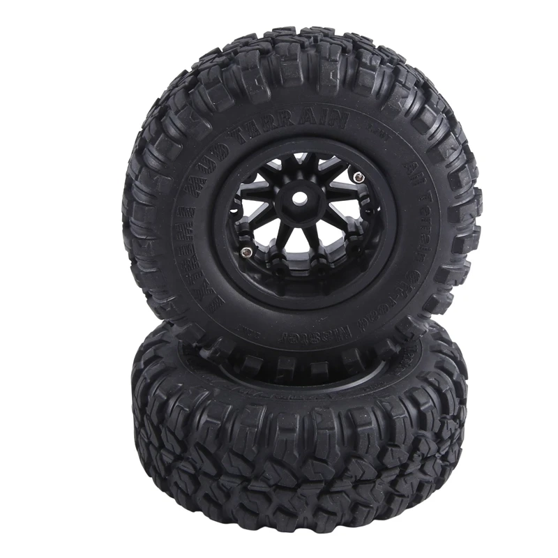 4PCS 118X44mm 2.2 Inch Rubber Tyres & Plastic Beadlock Wheel Rim For 1:10 RC Rock Crawler Axial SCX10 RR10 RC Car