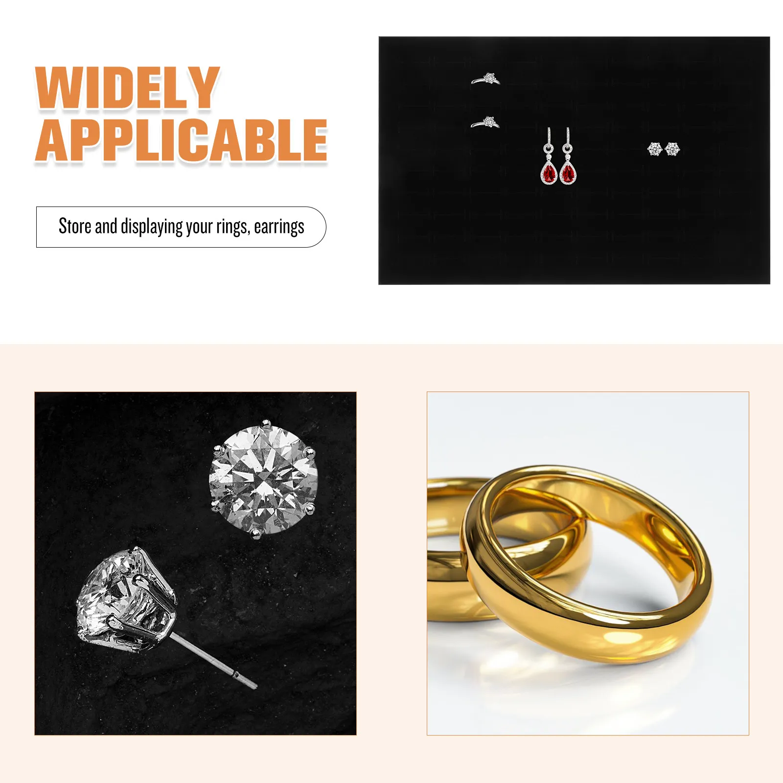 2pcs Jewelry Sponge Pad Jewelry Box Sponge Liner Earring Box Sponge Pad necklace Bracelet Display Protective Trinket Box Sponge